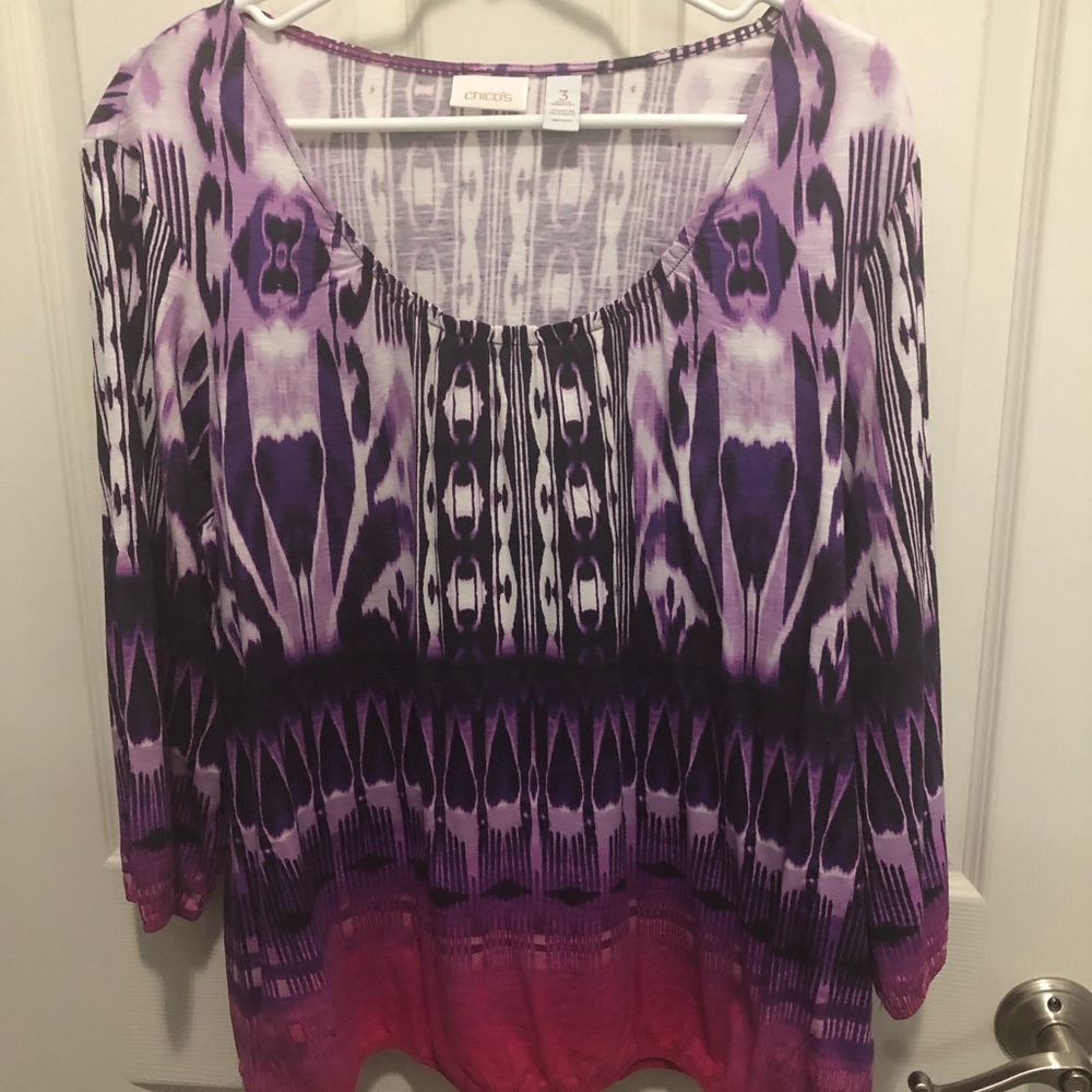 Chico’s Pretty pink and purple top - XL